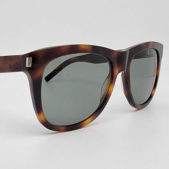 Saint Laurent Paris SL51 Over 002 Tortoise Frame Green Lens Sunglasses Italy - Picture 6 of 14